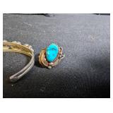 Vintage Bell Trading Co Silver And Turquoise Cuff & Ring Set