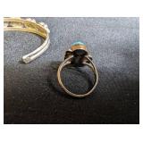 Vintage Bell Trading Co Silver And Turquoise Cuff & Ring Set