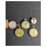 Vintage Pocket Watch & Wristwatch Assortment (Lot of 5)