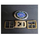 Ford Oval Belt Buckle With Brass Buckle Set