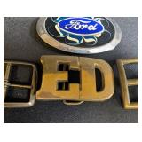 Ford Oval Belt Buckle With Brass Buckle Set