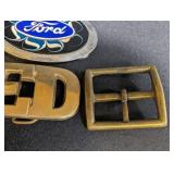 Ford Oval Belt Buckle With Brass Buckle Set