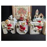 Vintage Christmas Decor Mixed Lot Wodin Japan Cross Stitch