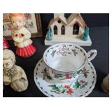 Vintage Christmas Decor Mixed Lot Wodin Japan Cross Stitch