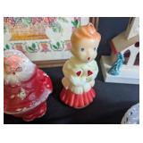 Vintage Christmas Decor Mixed Lot Wodin Japan Cross Stitch