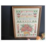 Vintage Christmas Decor Mixed Lot Wodin Japan Cross Stitch