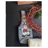 Mixed Lot Christmas Decor, Wreaths, Stocking & Embroidered Towels