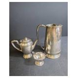 Hotel Silver Soldered Pitcher, Coffee Pot & Bowl Estate Set