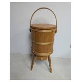 Vintage Ed Town Hand Crafted Wooden Bucket Stand