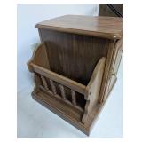Oak Magazine Rack End Table 21.5in H X 21in W X 21.5in D
