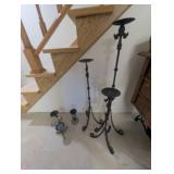 Cast Iron Decorative Metal Candle Holders (Lot of 5)