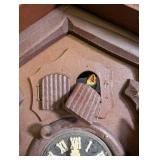Vintage Carved Cuckoo Clock With Chains, Pendulum & Weights