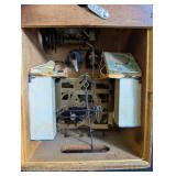 Vintage Carved Cuckoo Clock With Chains, Pendulum & Weights