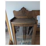 Antique Oak Secretary Bookcase With Mirror (Books NOT Included)