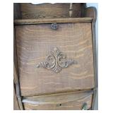 Antique Oak Secretary Bookcase With Mirror (Books NOT Included)