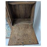Antique Oak Secretary Bookcase With Mirror (Books NOT Included)