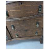 Antique Oak Secretary Bookcase With Mirror (Books NOT Included)