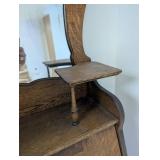 Antique Oak Secretary Bookcase With Mirror (Books NOT Included)