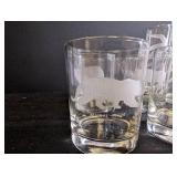 Etched Wildlife Glassware Mixed Lot