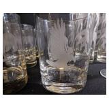 Etched Wildlife Glassware Mixed Lot