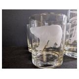 Etched Wildlife Glassware Mixed Lot