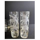 Etched Wildlife Glassware Mixed Lot