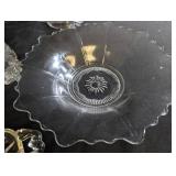 Clear Pressed Glass Serveware Mixed Lot