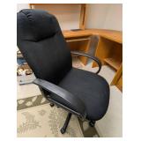 Black Upholstered Office Chair With Armrests