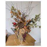 Decorative Dried Botanical Arrangement in Galvanized Pitcher