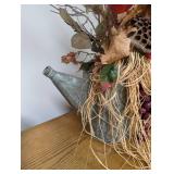 Decorative Dried Botanical Arrangement in Galvanized Pitcher