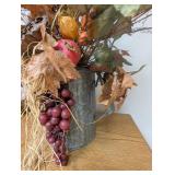 Decorative Dried Botanical Arrangement in Galvanized Pitcher