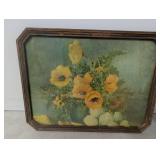 Ornate Mirror & Framed Floral Painting Mixed Lot