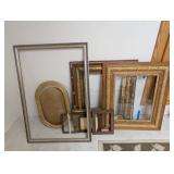 Mixed Lot Ornate Picture Frames & Oval Mirror Frame