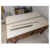 Vintage Oak Desk 6-Drawer