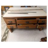 Vintage Oak Desk 6-Drawer