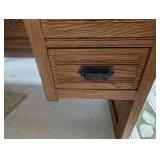 Vintage Oak Desk 6-Drawer