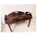 Vintage Wood Folding Tray Table