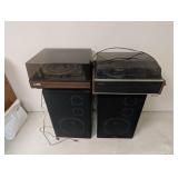 Vintage BSR McDonald & Panasonic Turntables With Magnavox Speakers
