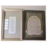Mixed Lot Framed Art & Leaves of Gold Book