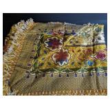Decorative Fringed Throw Blanket Paisley Floral Pattern