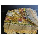 Decorative Fringed Throw Blanket Paisley Floral Pattern