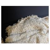 Handmade Crochet Afghan Throw With Fringe