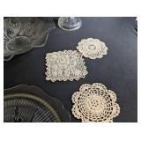 Glass Candle Holders, Bowls & Doilies Estate Mixed Lot
