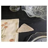 Glass Candle Holders, Bowls & Doilies Estate Mixed Lot