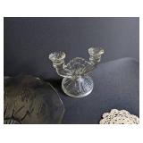 Glass Candle Holders, Bowls & Doilies Estate Mixed Lot