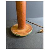 Wood Table Lamp With Pleated Shade