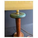 Wood Table Lamp With Pleated Shade