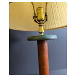 Wood Table Lamp With Pleated Shade