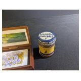 Vintage Estate Mixed Lot Ready Reckoner Book, Floral Card Box & Vanity Items
