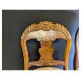 Pair of Carved Wood Side Chairs